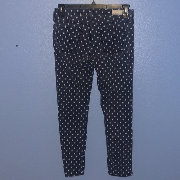 AG Adriano Goldschmied Stevie Ankle Slim Straight Polka Dot Jeans 29R. B2 - Picture 4 of 8